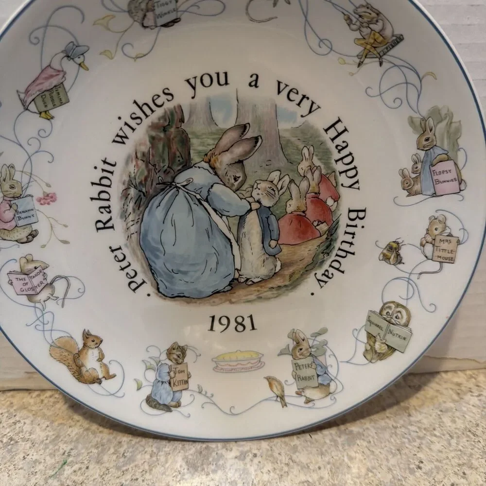 1981 Beatrix Potter Wedgwood Peter Rabbit 8.25'' Porcelain Birthday Plate